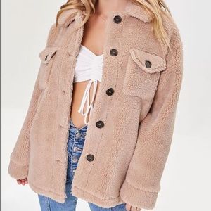 Faux Shearling Button up Teddy Coat